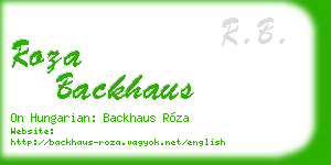 roza backhaus business card